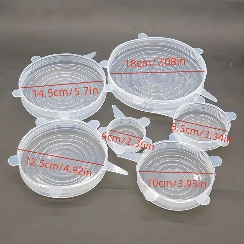 Silicone Cover Stretch Lids 6 Pieces